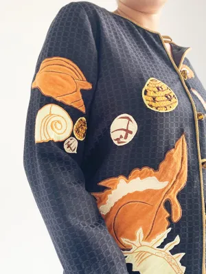 Allure Shell Embroidered Patch Jacket