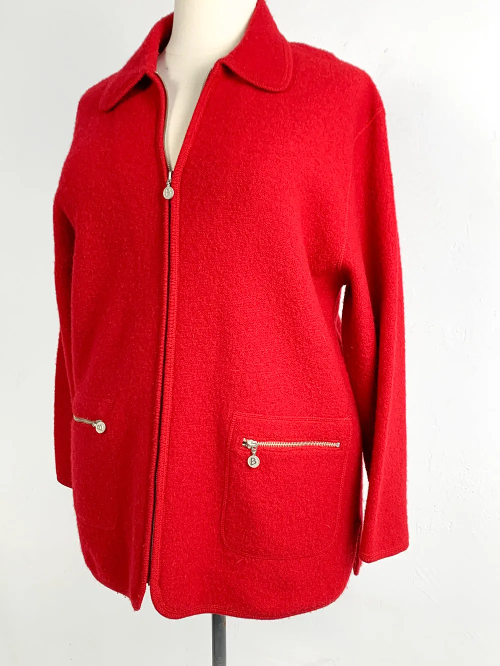 Bernardo Crimson Wool Coat