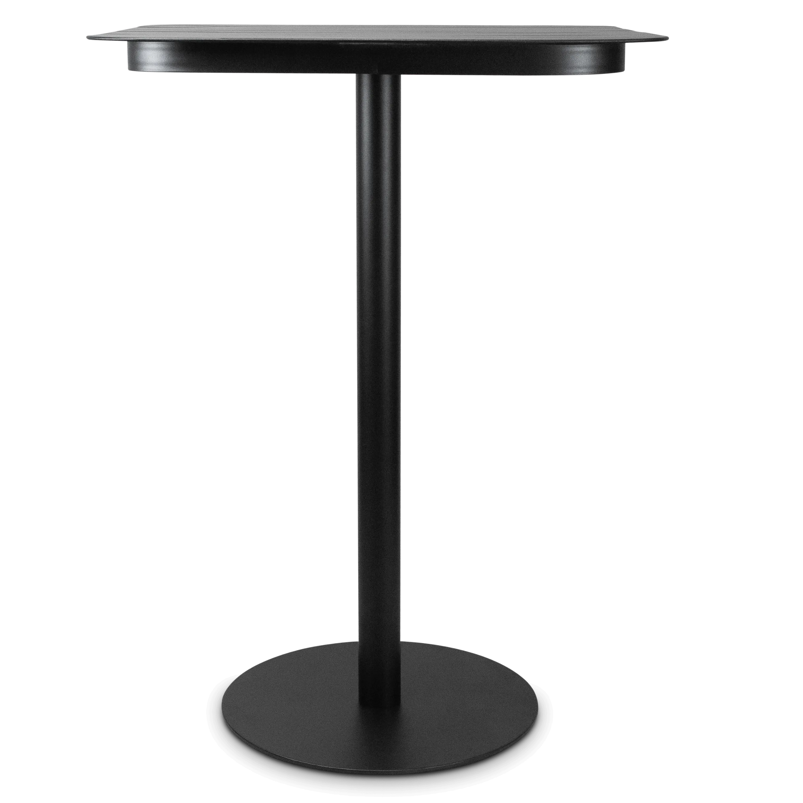 Cafe Collection Square Bar Table in Aluminium and Steel Base in Gunmetal Grey