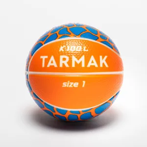 Children's basketball, size 1, foam - K100 Mini Kids TARMAK, orange