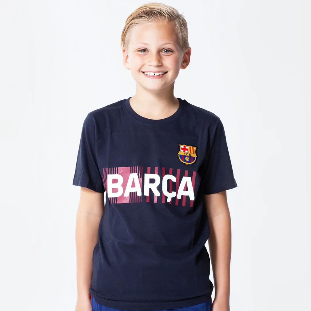 Children's T-shirt FC Barcelona, dark turquoise