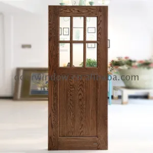 Doorwin 2021Factory made temporary barn door soundproof interior doors solid wood