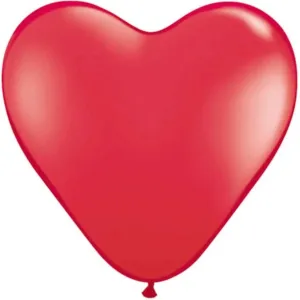 Heart Solid Color Latex Balloon 15in Red