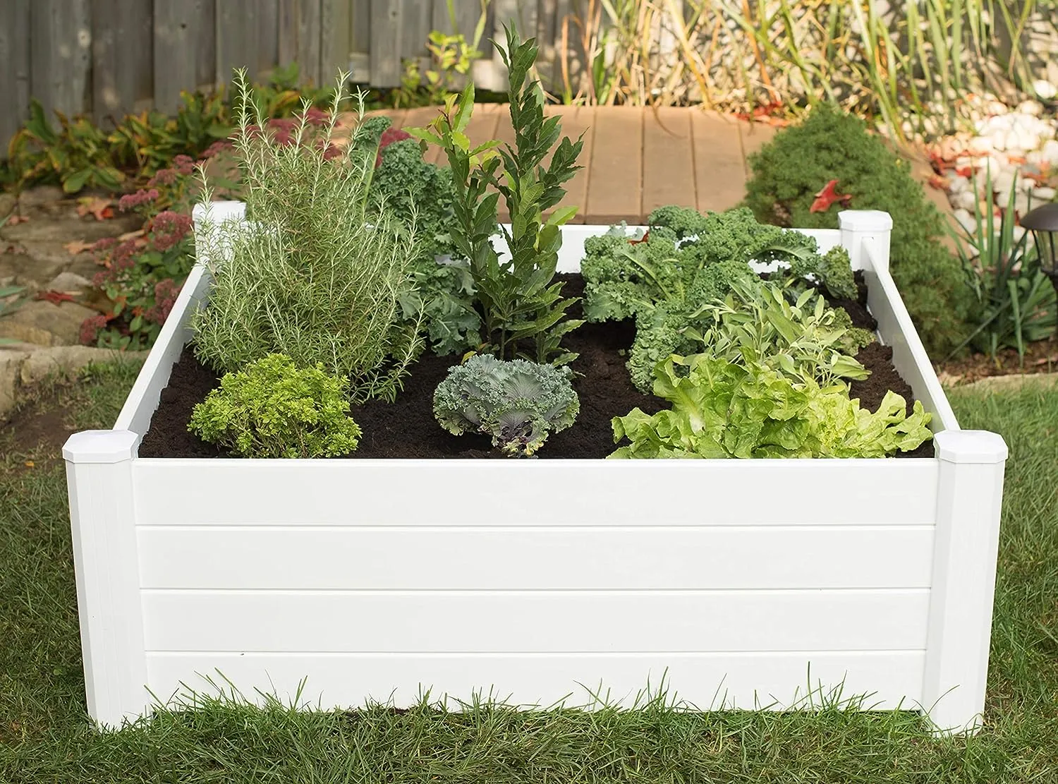 Horti Cubic 4'x4'x11 Resin Garden Bed with Grow Grid