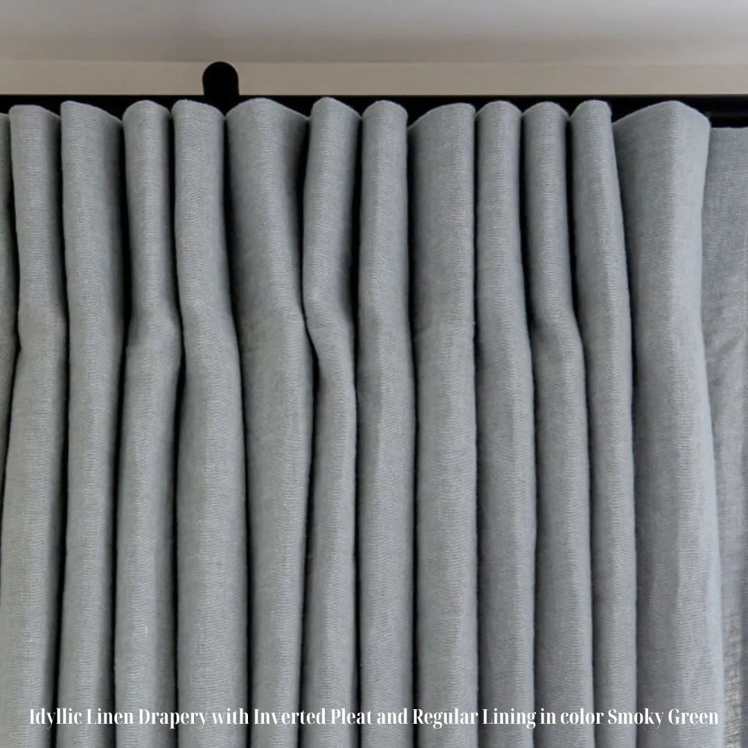 Idyllic Linen Knoxville Grey, Inverted Pleat, REGULAR LINING