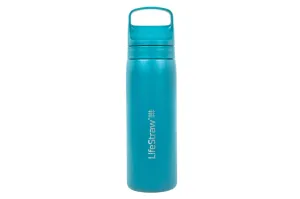 LifeStraw Go 2.0 530ml Blue stainless steel water bottle with filter