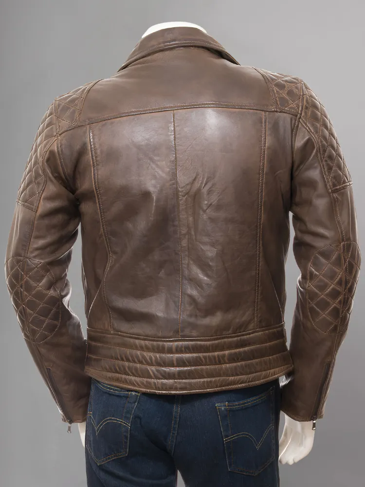 Men's Genuine Lambskin Leather Vintage Motorcycle Jacket