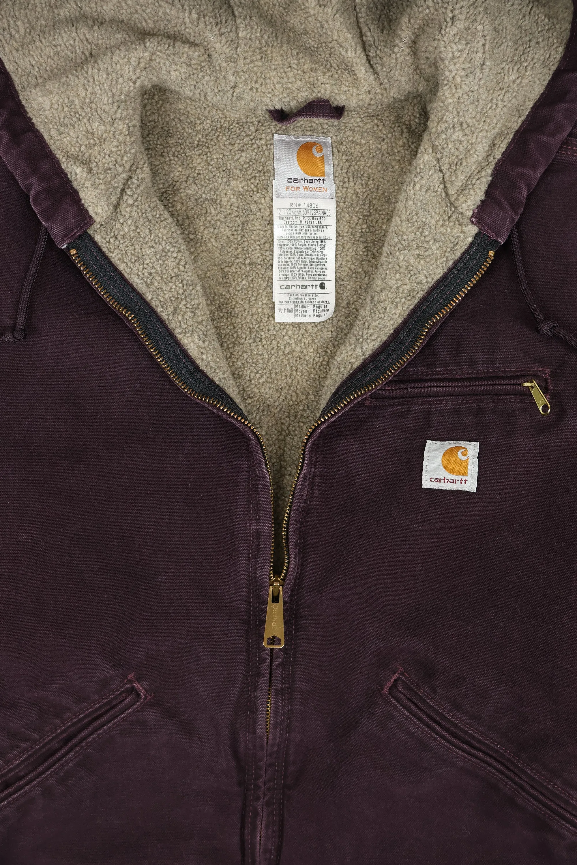 Vintage Carhartt Sherpa Lind Hooded Jacket