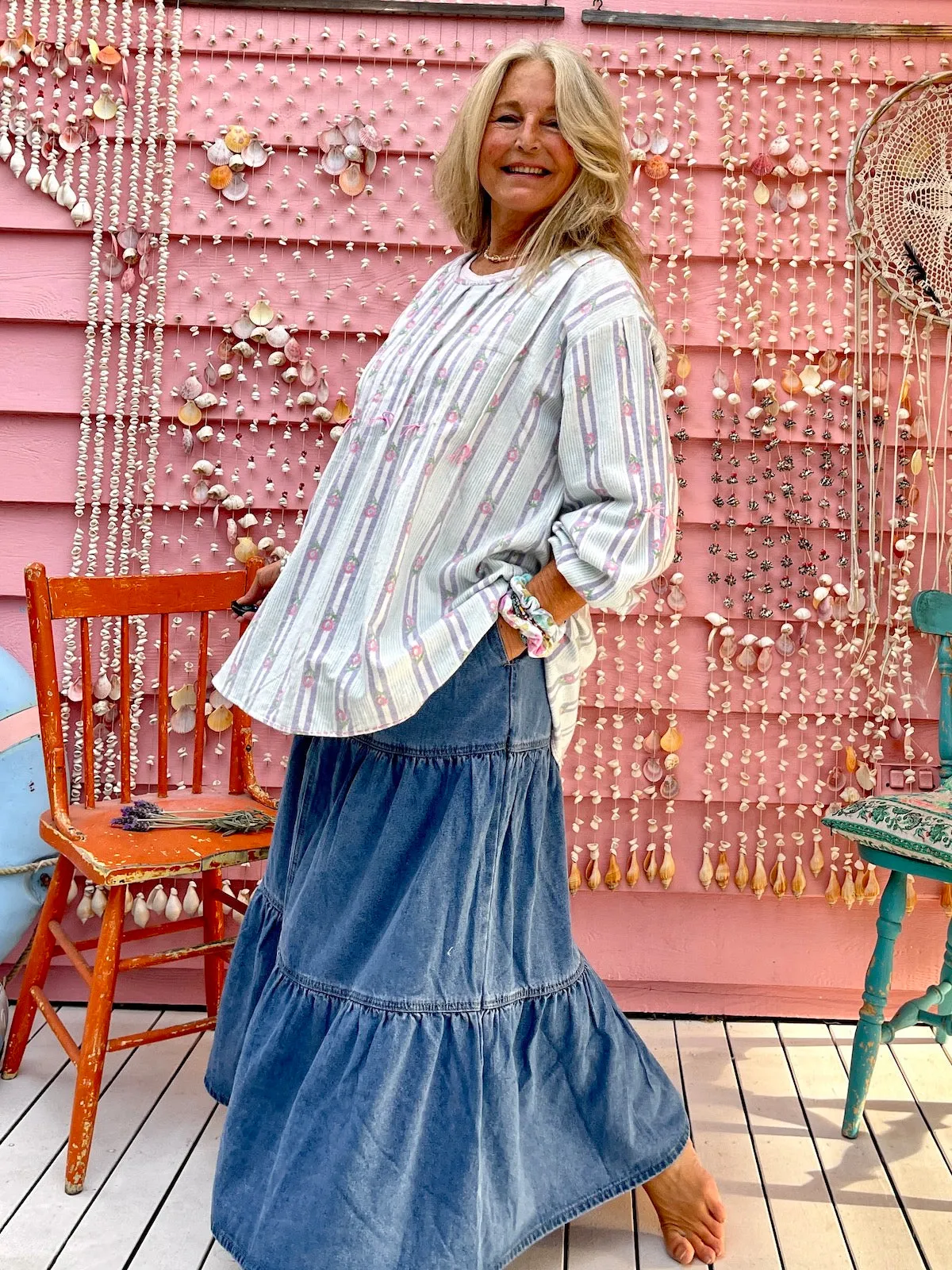 Vintage Flannie Gypsy Smock Top