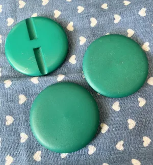 Vintage Large Green 1960's Resin Flat Buttons 3 x 45mm