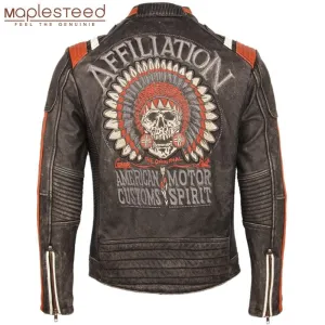 Vintage  Motorcycle 100% Leather Jacket