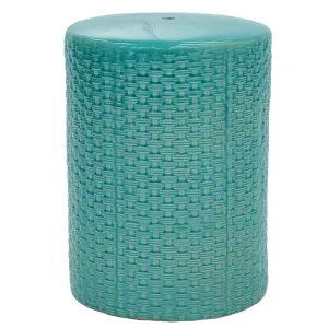 Weaver Ceramic Garden Stool TEAL